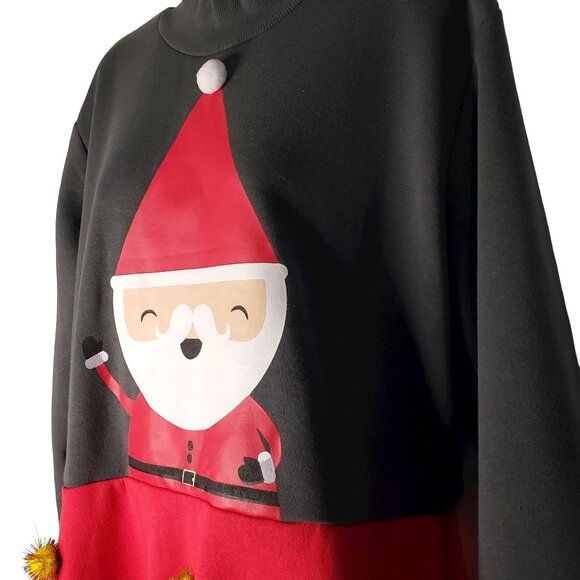 Mighty Fine Santa Sweatshirt Dress Teachercore Ugly Sweater Christmas Sz 1X NEW - Picture 4 of 11